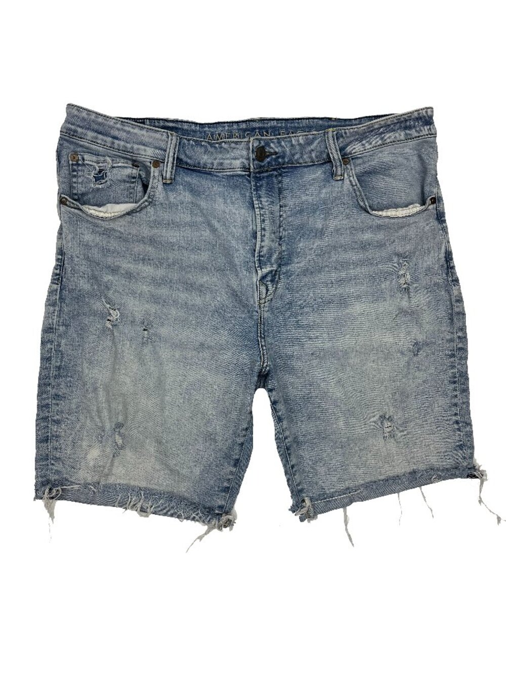 American Eagle Air Flex + Blue Distressed Denim Jean Stretch Shorts Mens 40